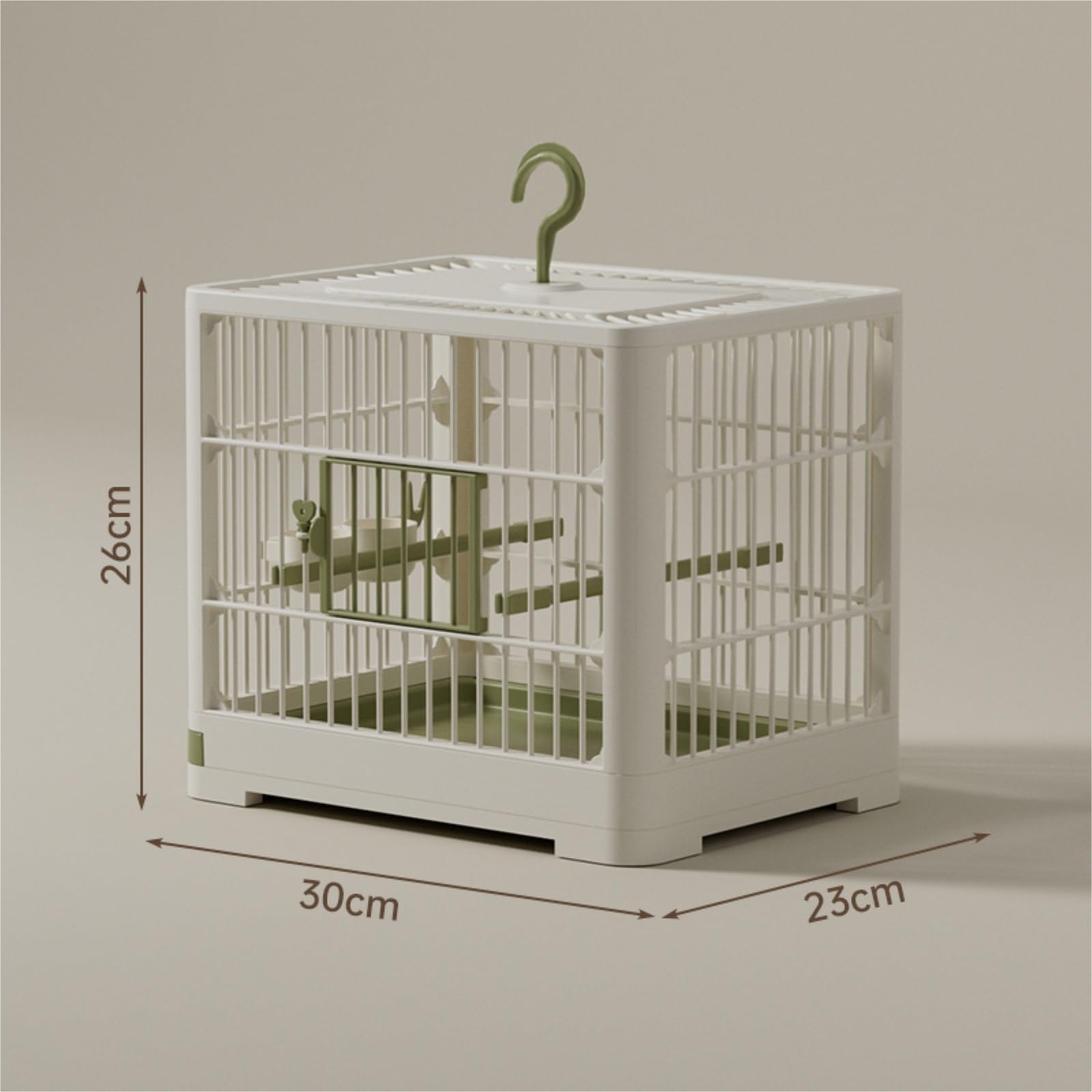 Jaula De Aves para Canarios Jaula For Pájaros con Bandeja Desmontable Y Asa De Gancho For Transporte Al Aire Libre Loros Conures(Grün)