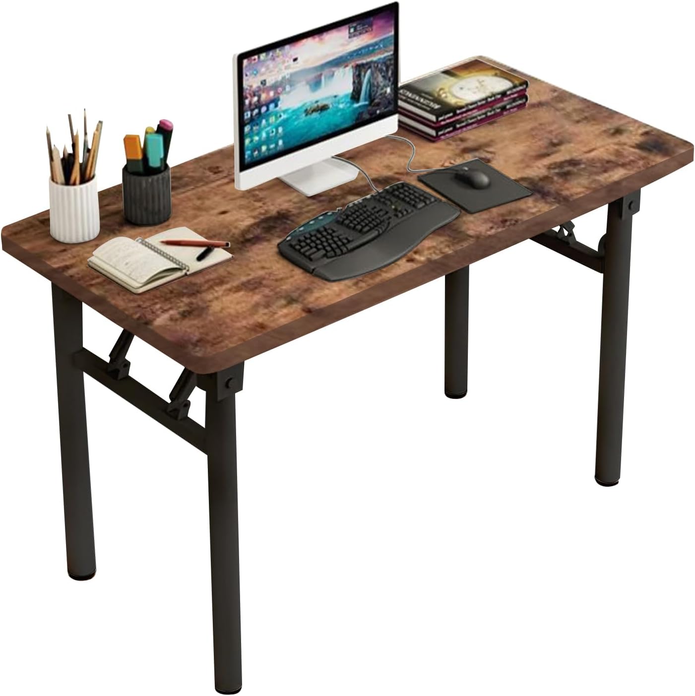 Computer Desk Study Table No Assembly Required, Writing Computer Desk Space Saving Foldable Table, THZ02