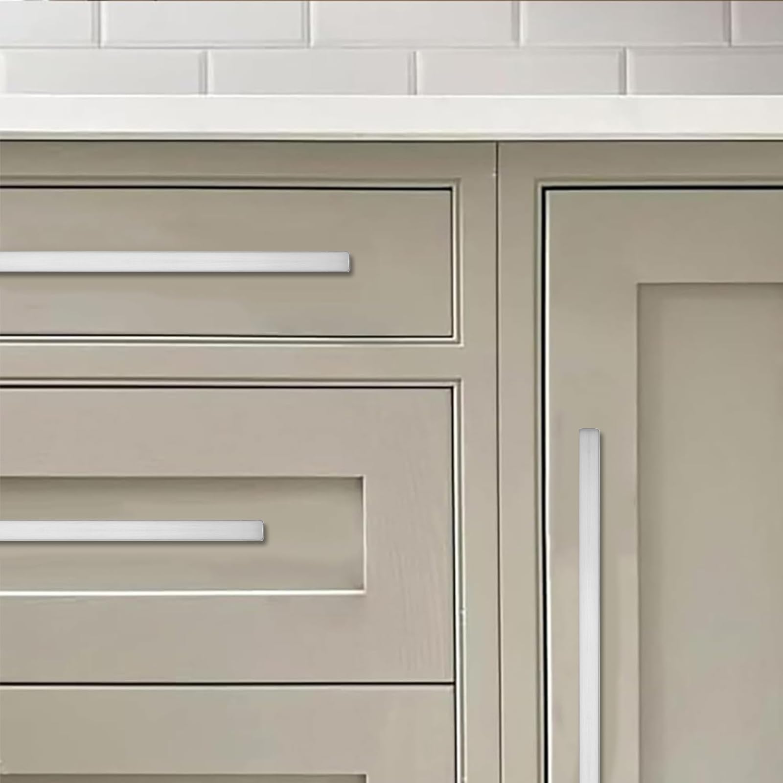 KHTUMEWARE-207 Brushed Nickel Cabinet Pulls CTC 2-1/2 in (64 mm) 10-Pack in Brushed Nickel — KHTUMEWARE