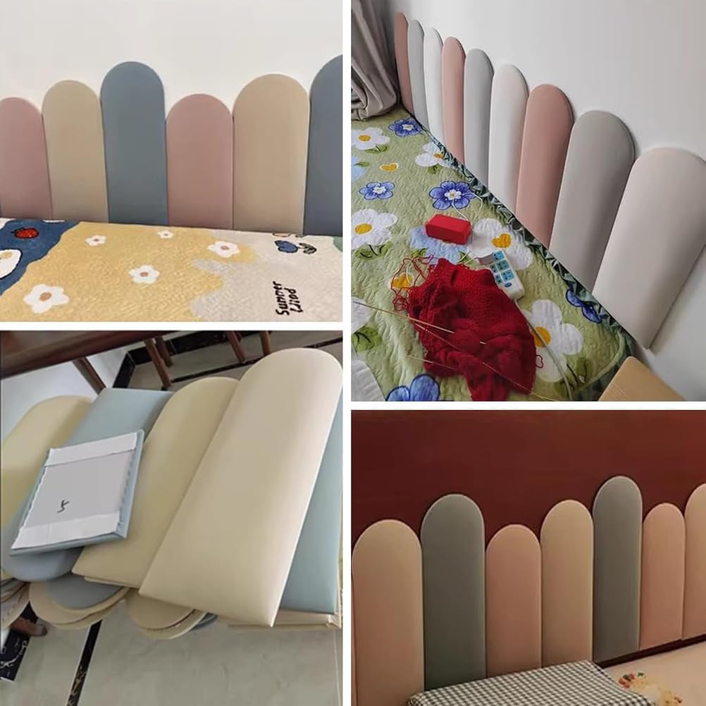 3D Peel and Stick Headboard - Anti-Collision Wall Padding, Sponge Upholstered Panels for Bedroom Decor, 80 cm, Stylish Wall Design, Easy Installation