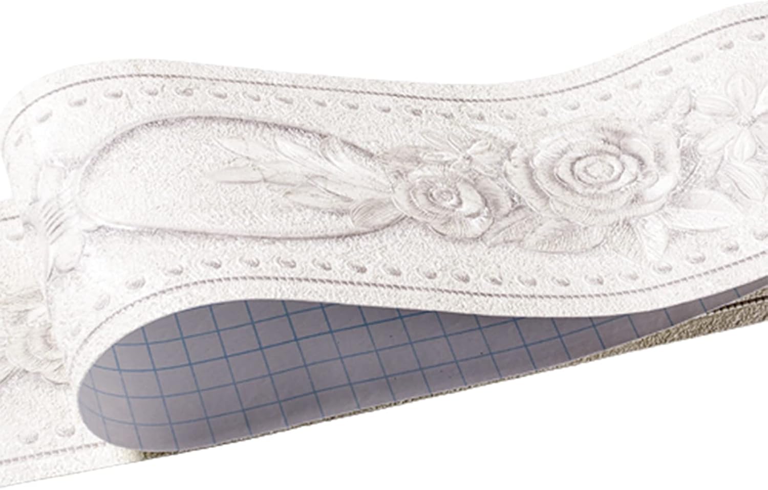 Elegant White Floral 3D Pattern Wallpaper Borders Self Adhesive