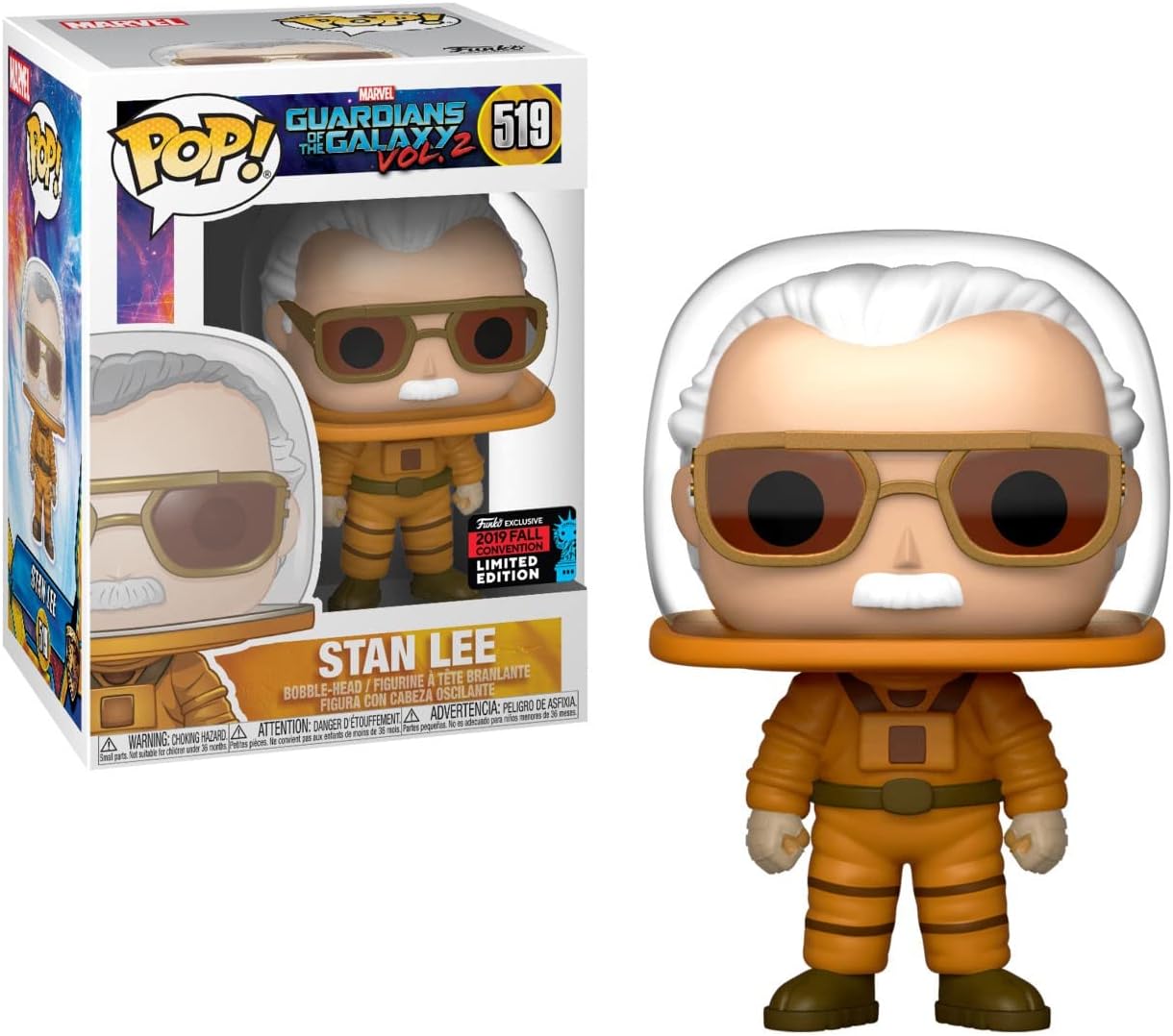 POP! Funko Convention Exclusive Marvel Guardians of The Galaxy vol.2 #519 Stan Lee Cosmonaut w/ Free Protech Case