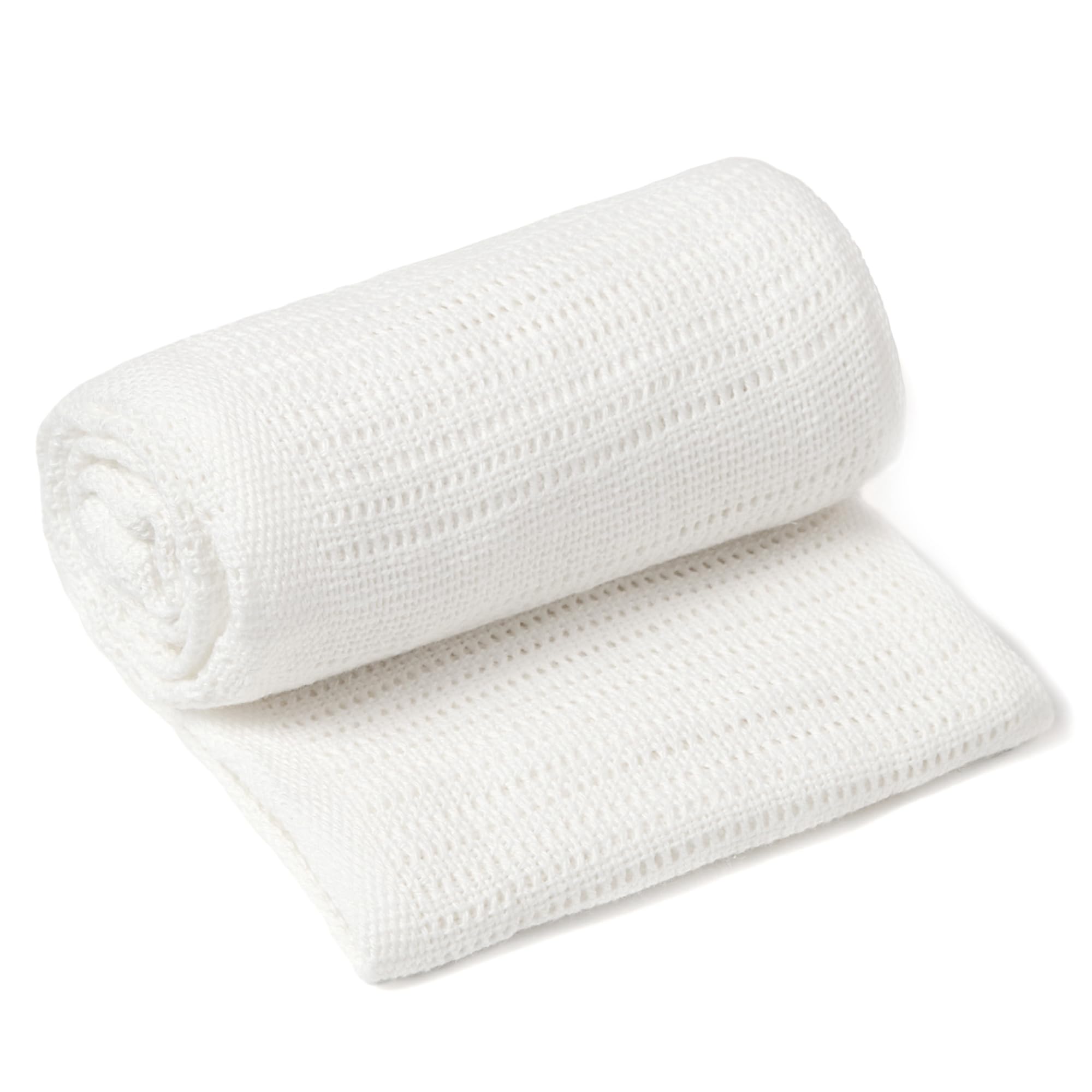 Clair de Lune Baby Cellular Cot Blanket - White - 100 x 150cm - 100% Cotton