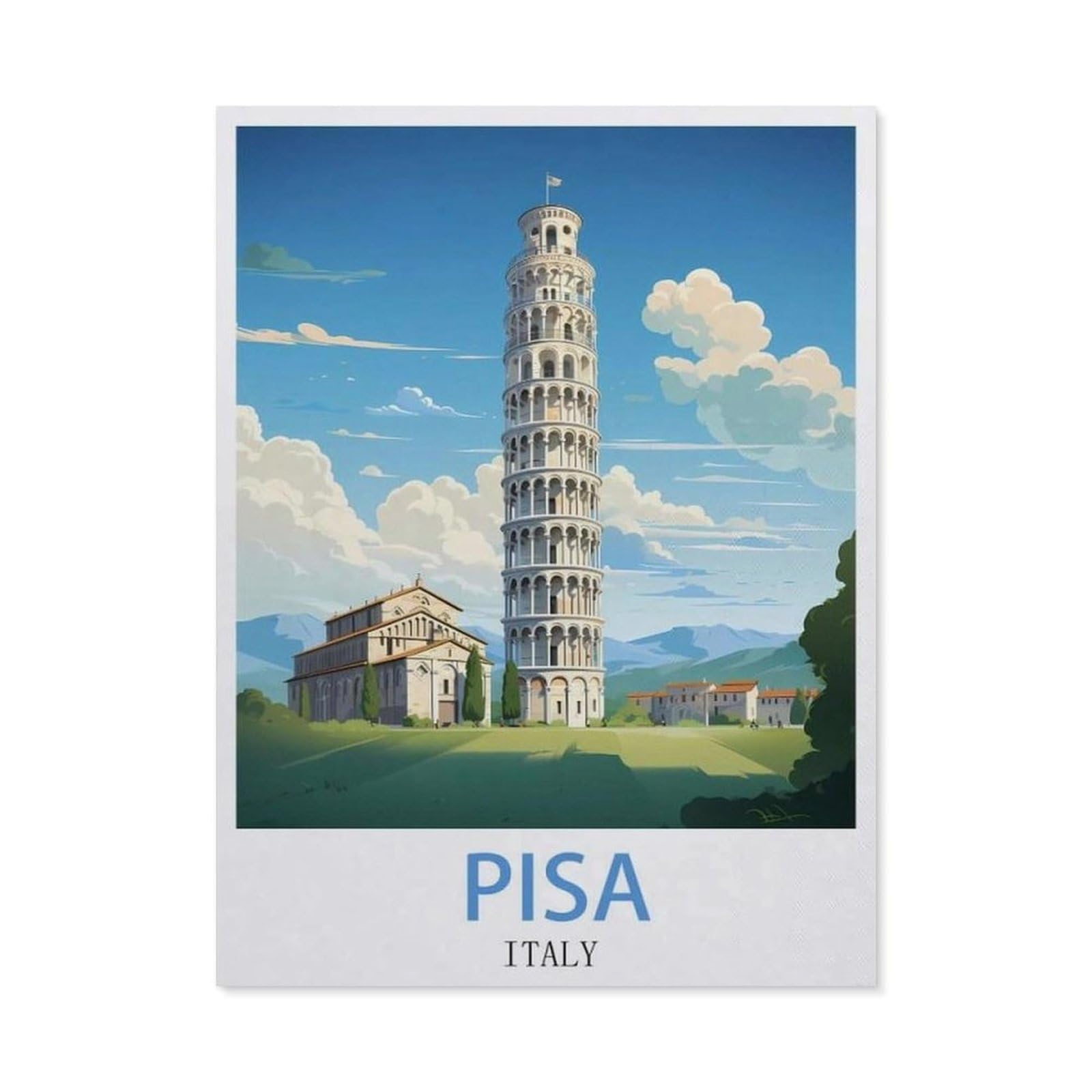 Vintage Art Metal Signs Funny Sign，Pisa Italy(15x30cm）