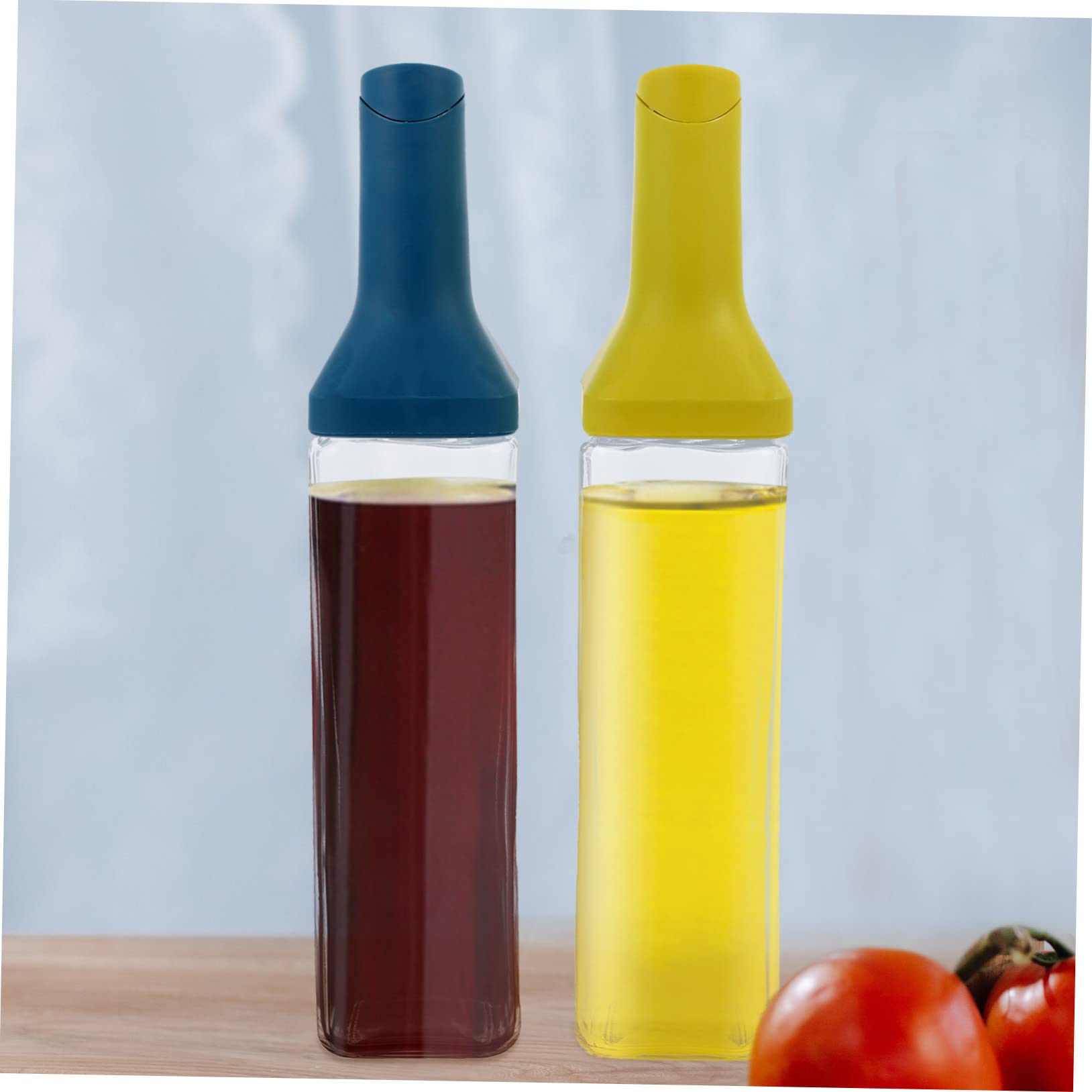 PRETYZOOM Dispenser Olio e Aceto in Vetro Trasparente Ugello in Silicone Antigoccia, Bottiglie da Cucina per Condimenti, Set da 2 Pezzi per Uso Domestico e Ristorazione