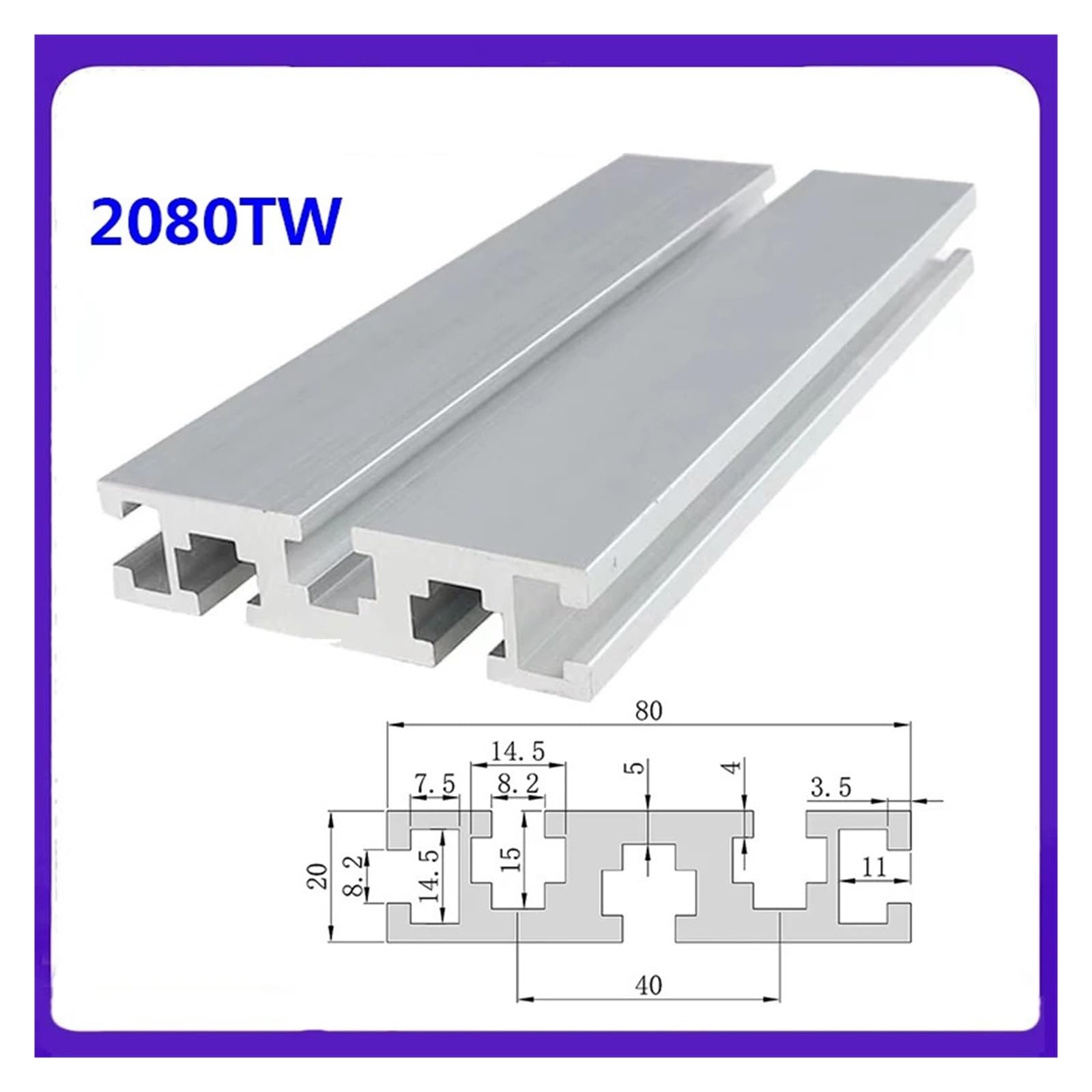 2080T ciężki przemysłowy stop aluminium 100-1000 mm profil aluminiowy 2080 W przepływ płyty warsztatowej (650 mm)