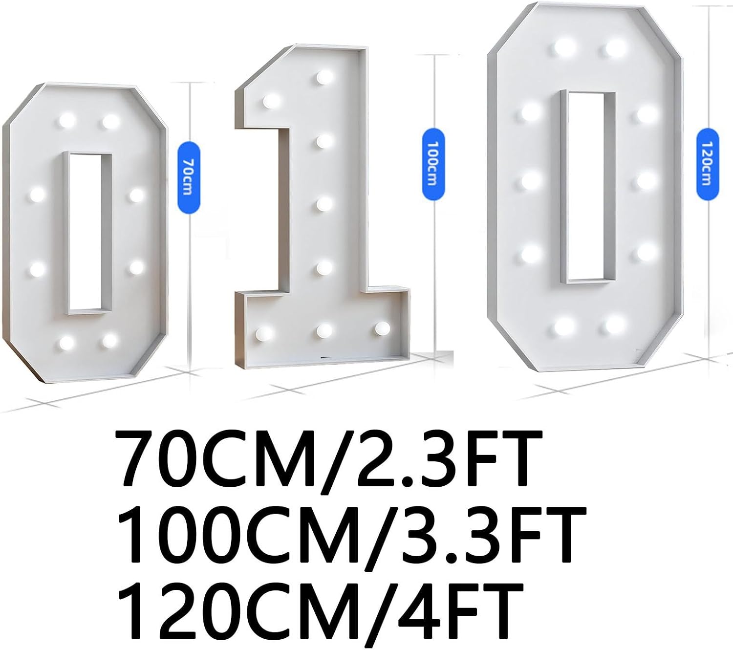 Tashace 70/100/120cm Marquee Light Up Numbers for 15th 50th Birthday Party Decor Wedding, Big Number Foam Cardboard Mosaic Stand Frame DIY Kit(Age 5,4FT)