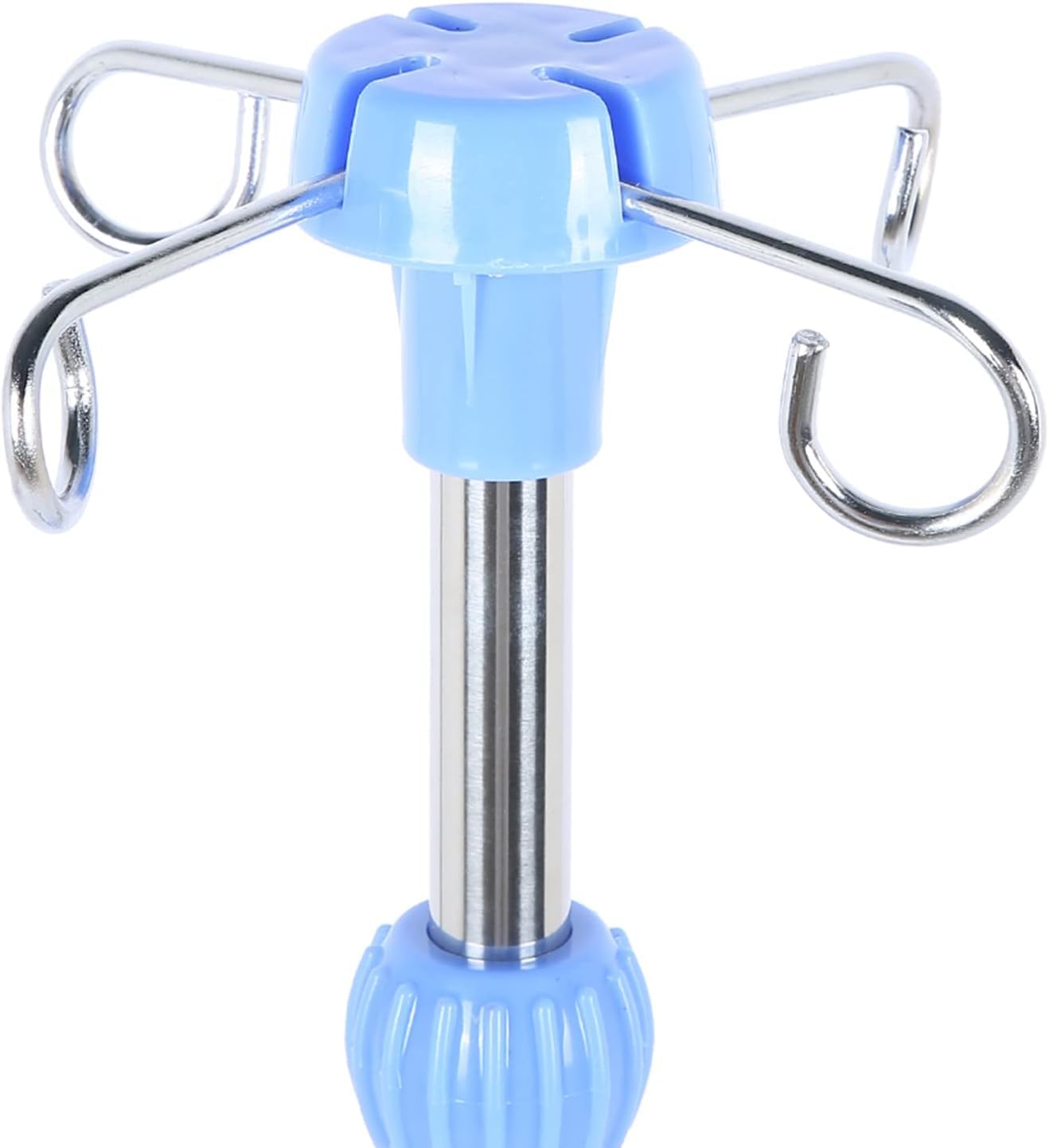 Supporto per Asta Portaflebo, Supporto Portatile Pieghevole per Sacche per Fluidi Flebo con 4 Ganci E 3 Ruote, Supporto per Sacche Flebo in Acciaio Inox Regolabile in Altezza per Ospedali,