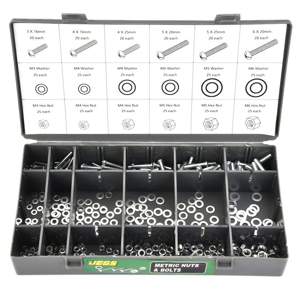Cocoarm Kit de 1200 Tornillos de Máquina y Tuercas Hexagonales, Organizador de Marco de Metal con 4 Estuches Extraíbles, Compartimentos Ajustables para Reparación Doméstica, Taller, Uso Industrial