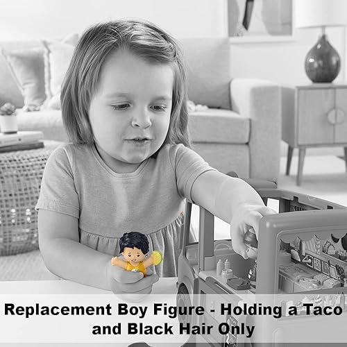 Miniatura 5 de Pieza de repuesto para Fisher-Price Little People Serve It Up Food Truck Playset - GTT73 ~ Figura de niño de repuesto que sostiene un taco ~ Pelo