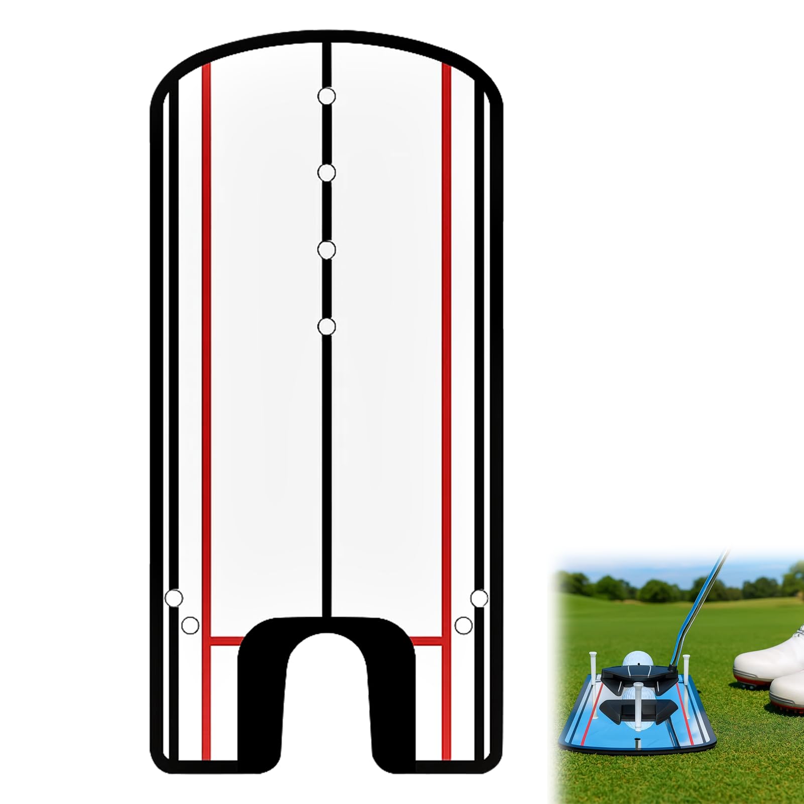Golf Putting Mirror, Golf Training Aids, Putting Alignment Training Aid for Eye Line, Stroke & Posture – Golf Practice Tool for Home or Course – Improves Accuracy & Consistency