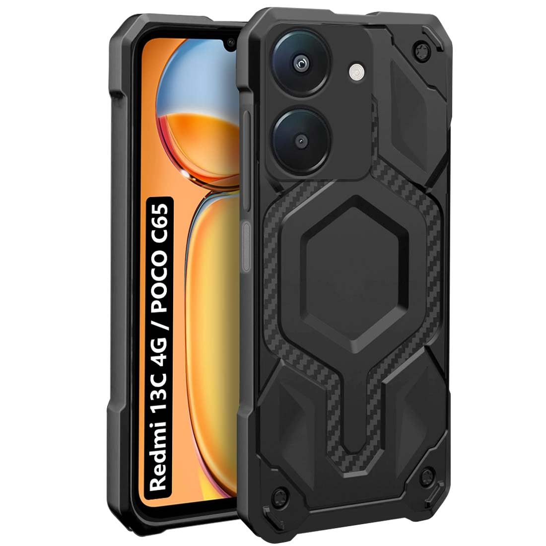 Fashionury Redmi 13C 4G/Poco C65 Back Cover | Hybrid Defender Series | Shockproof Armor Bumper | Ultimate Drop Protection | Soft TPU Case for Redmi 13C 4G/Poco C65 (Black) (B0CXJJXJV8) Amazon Price History, Amazon Price Tracker