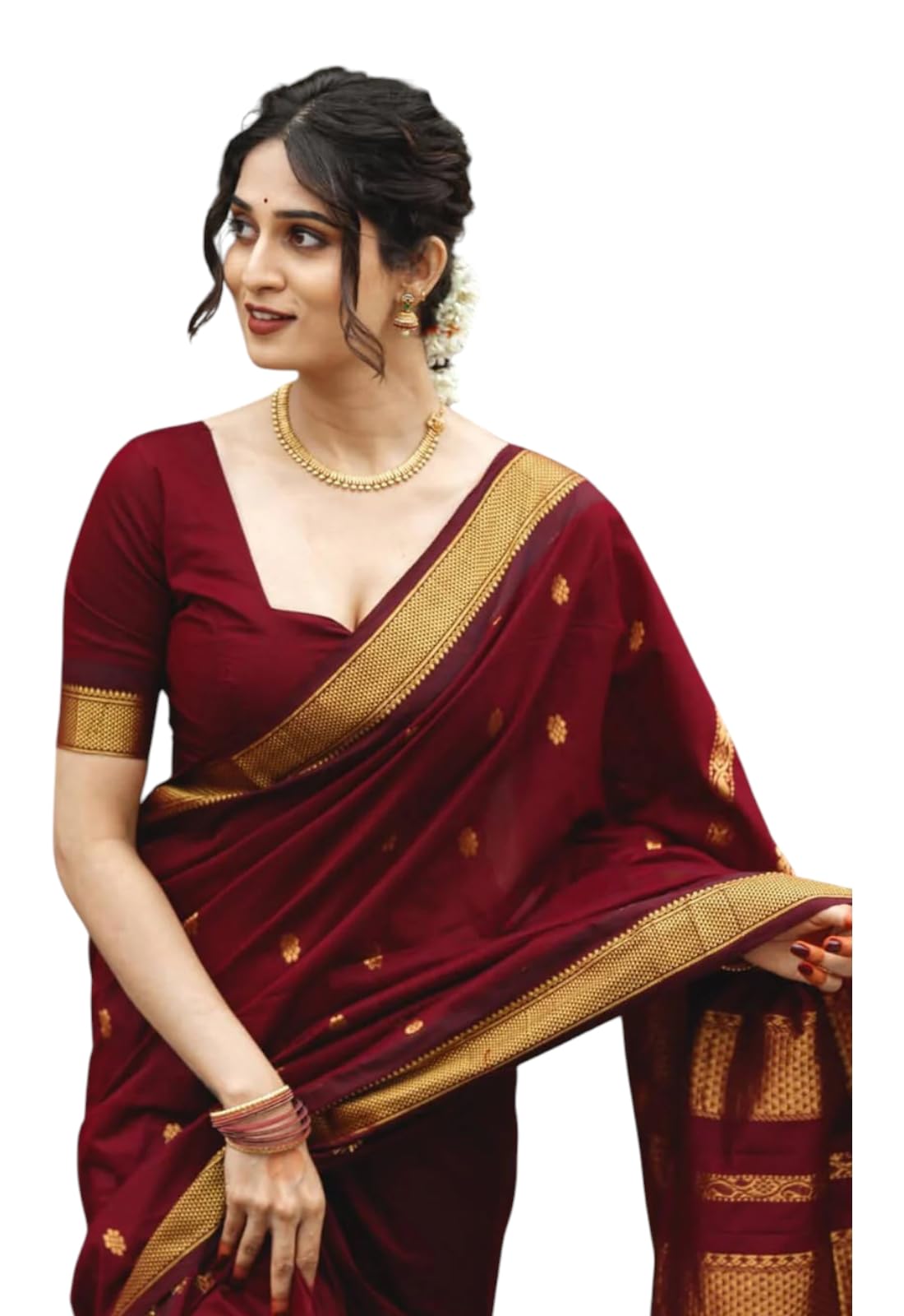 yashika Women's Pure Kanjivaram Silk Saree Soft Banarasi Style Wedding With Blouse Piece | Saree For Women | New Sari_AZ-YS-OG3-SHAKSHI MAROON-picture-32