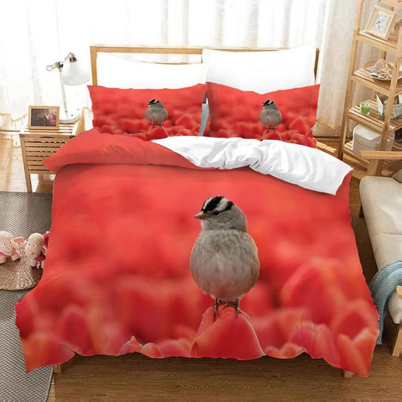 Housse de couette 140x200 animaux facile à laver et sans repassage pour grand lit 1 place