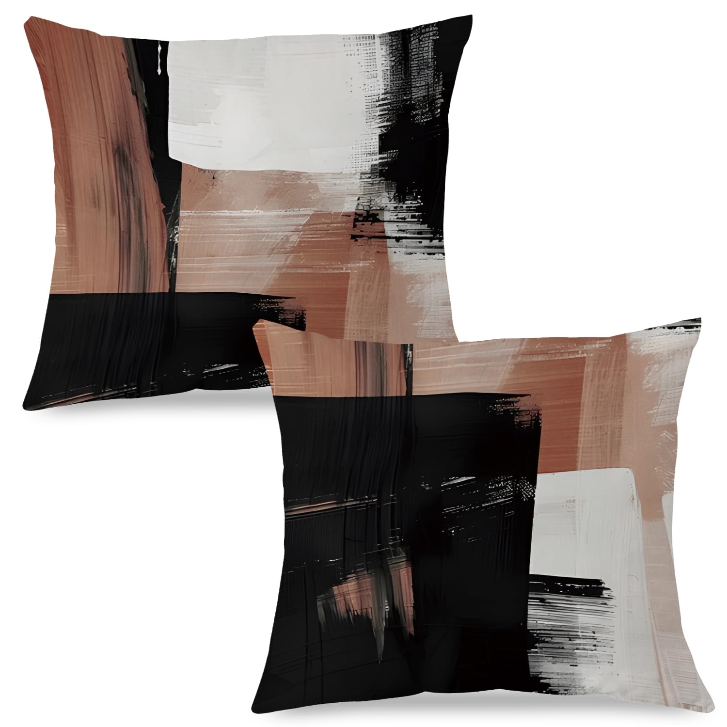 SPBL L Black and Brown Pillow Covers Fall Neutral Abstract Art Pillow Covers 20x20 Modern Decorative Pillow Covers