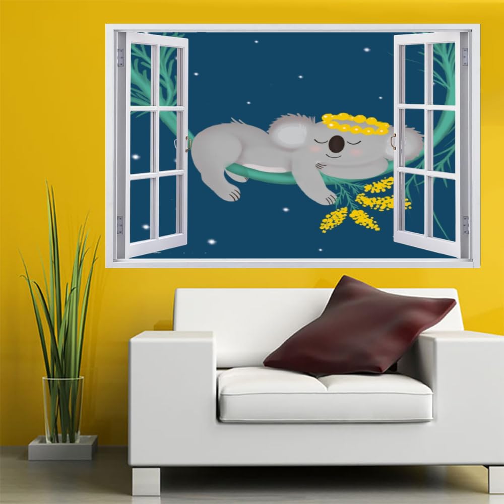 Pegatinas De Decoración De Pared 3D Roto Animal Pegatina De Pared Animales De Dibujos Animados Tatuaje De Pared Para Decoración De Pared De Guardería, Sala De Estar, Decoración Del Hogar 120x80cm