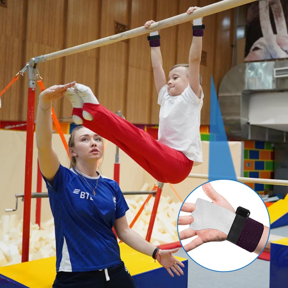 2pcs Manopole da Ginnastica Paracalli Ginnastica Artistica Bambina con 4 Polsino Sportivo Impugnature da Ginnastica Protezioni Polsini da Ginnastica Guanti Manopole Paracalli per Sollevamento