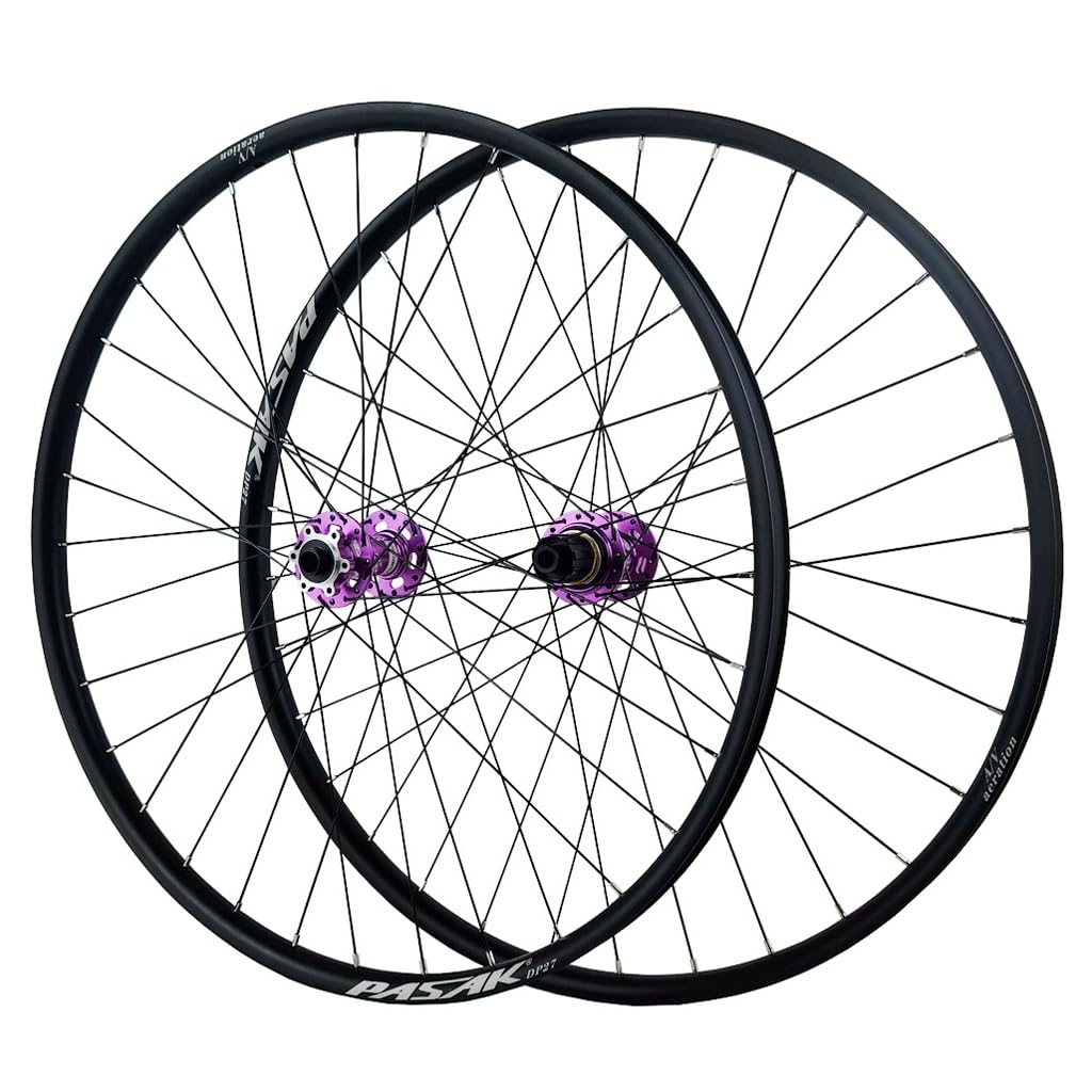 Zestaw kół do roweru górskiego z felgą 26/27,5/29", przednie i tylne koło ze stopu aluminium, 4 uszczelnione łożyska i hamulce tarczowe, 110 x 148 mm, odpowiedni do rowerów z 8-12 biegami