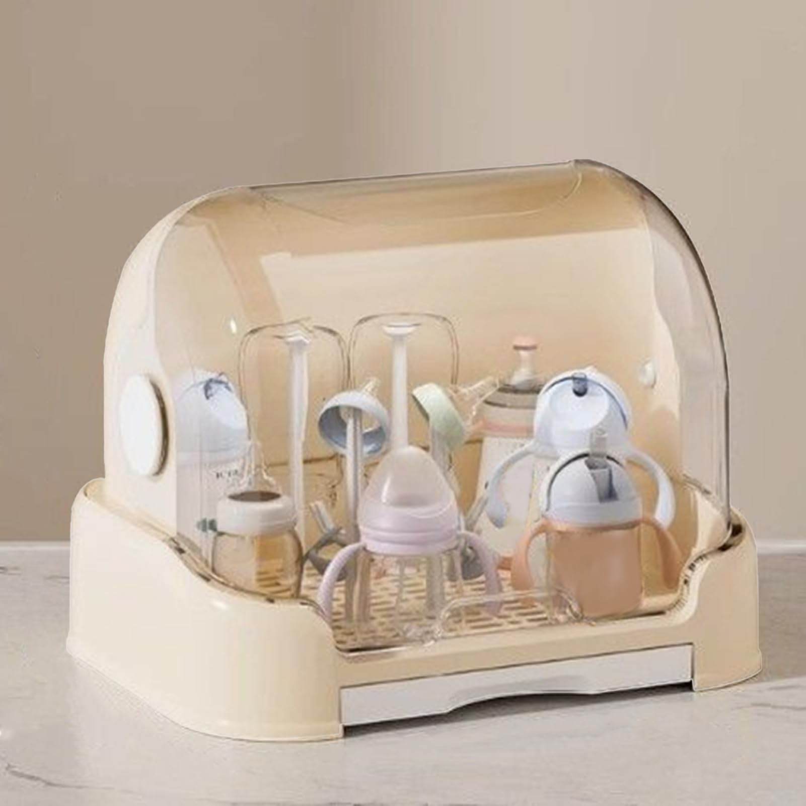 Boîte de rangement pour biberon avec égouttoir - Support amovible pour dentitions, tétines et accessoires d'alimentation pour tout-petits - Idéal pour comptoir et garderie