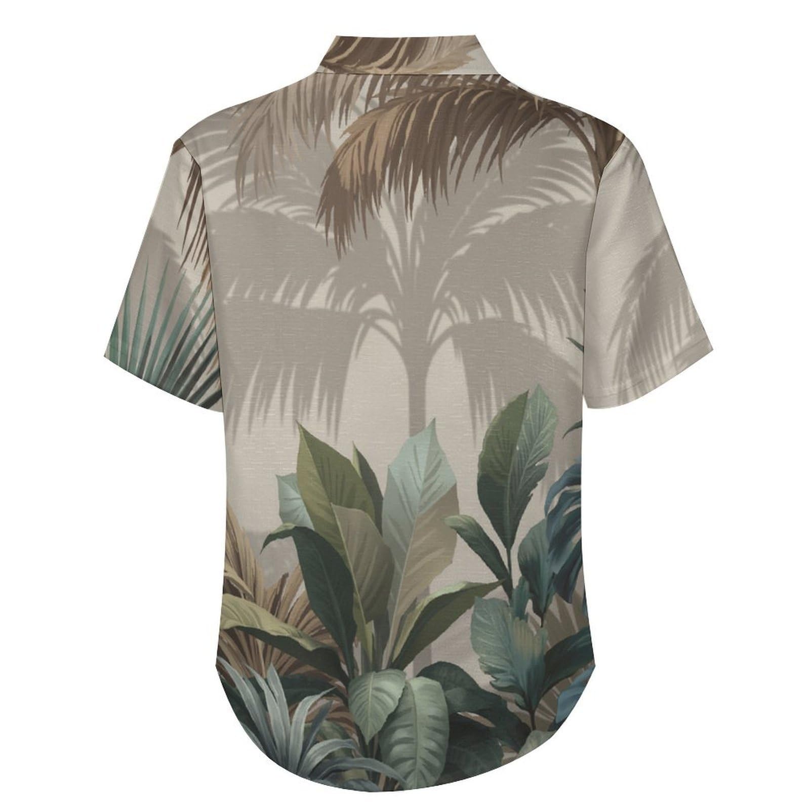 Camicia Casual da Uomo, Illustrazione di Foglie Stampa Maglietta Estiva a Maniche Corte Stile Piante di Palma Tropicale Casual Button Down Hawaiani Camicie Risvolto Spiaggia Top