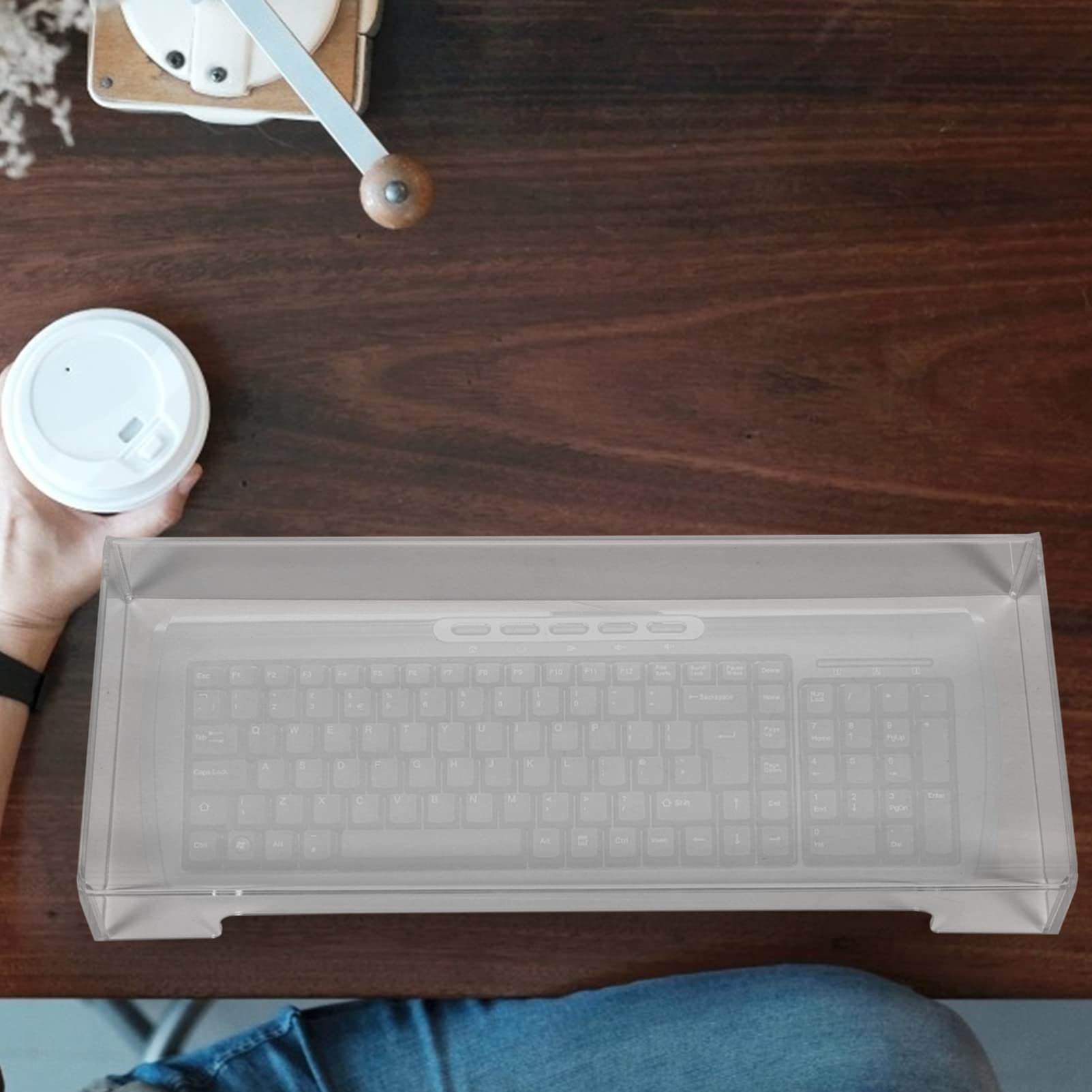 Aieibuy Custodia Protettiva In Acrilico Con Copertura Per Tastiera Trasparente Anti Gatto Per Supporto Per Tastiera Per Computer Desktop Da Gioco