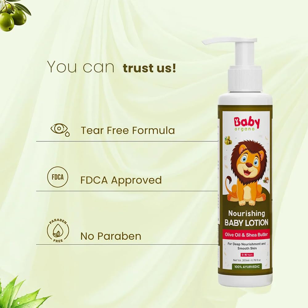 Babyorgano Baby Body Lotion for Newborn 0-2 Years Babies 200ml | Nourish & Moisturise Skin | Non Sticky | Enriched with Ylang Ylang, Olive Oil, Paraben Free 4