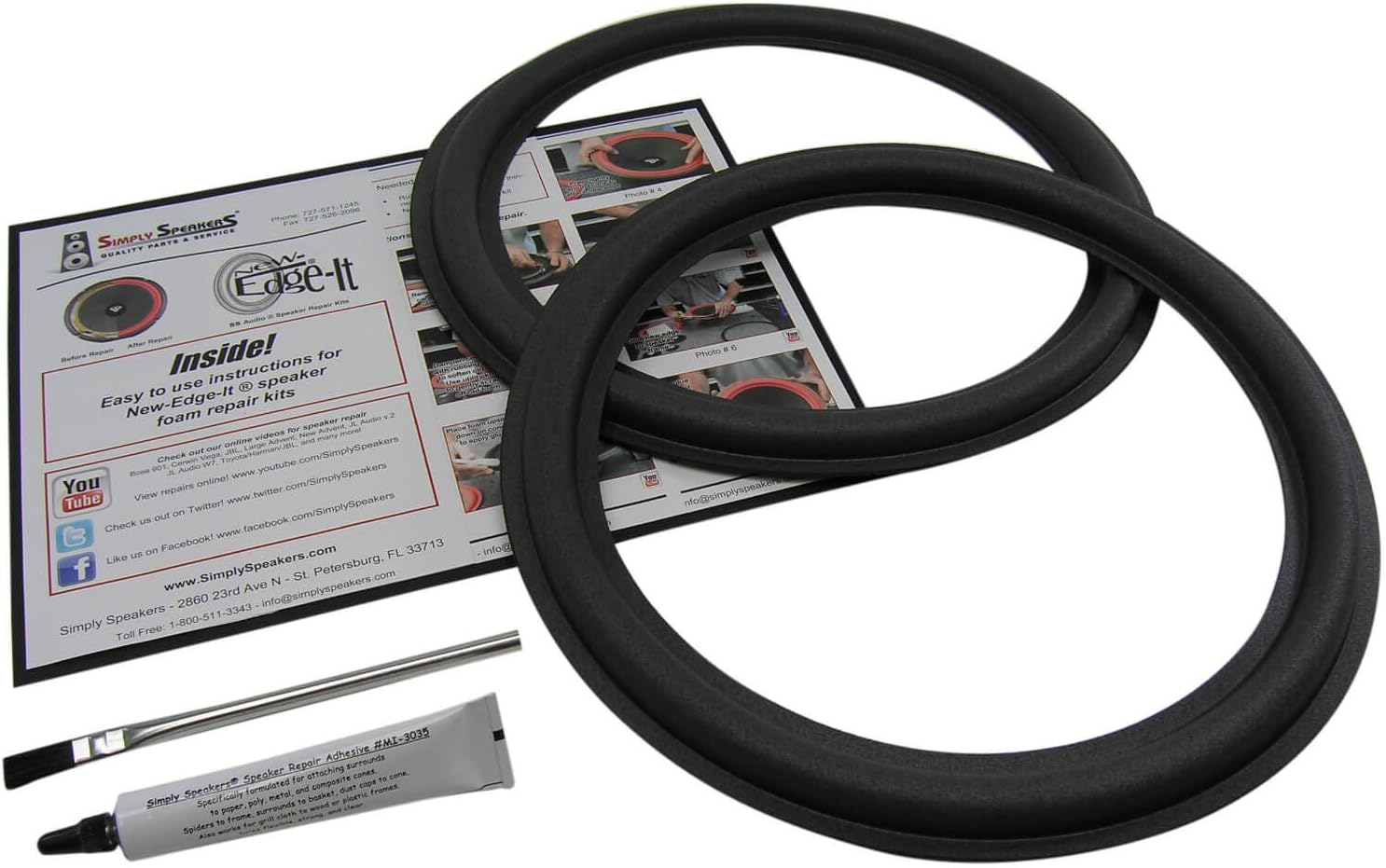 JL Audio Speaker Foam Edge Repair Kit, 12", 12W0, 12W3, 12W4, 12W6, FSK-12JL