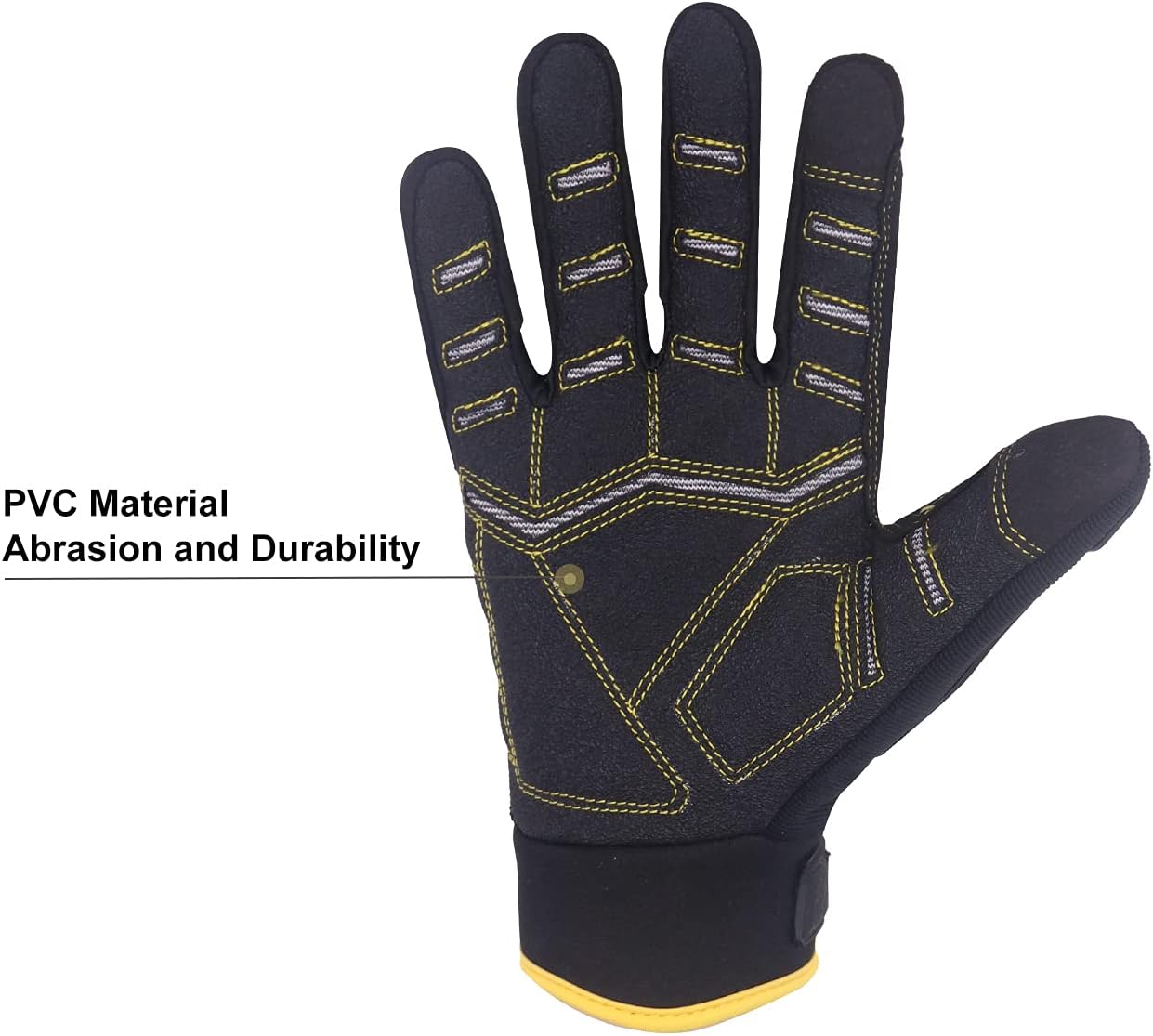 HANDLANDY HLDD Heavy Duty Work Gloves, TPR Protector Impact Gloves, Men Anti Vibration Mechanic Work Glove TouchScreen