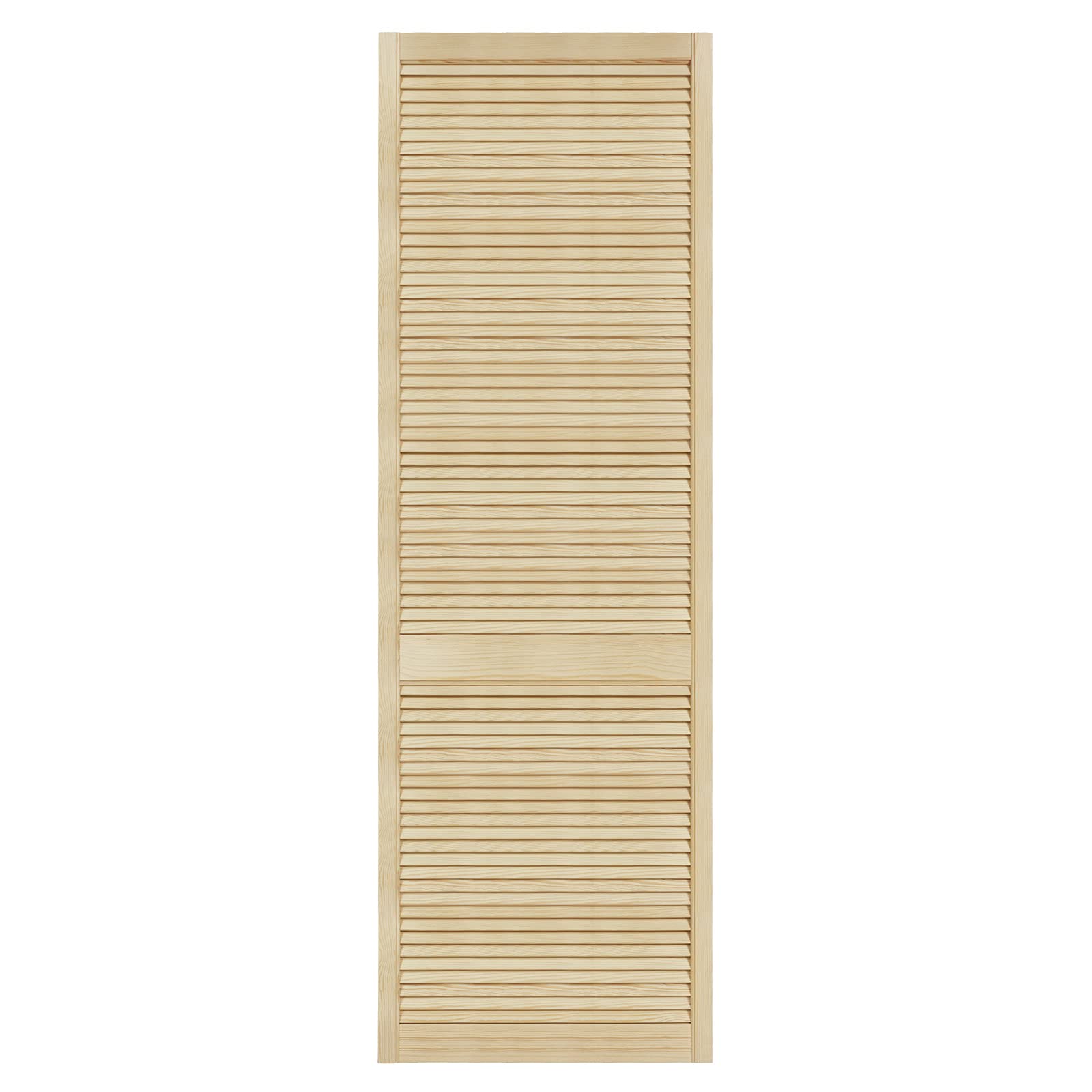 Puerta de Lamas Tipo Persiana de Lumbrera de Celosía de Madera Maciza de Pino Para Armarios Frente de Mueble con Listones Abiertos de Dimensiones 594x2013 mm Producto Individual