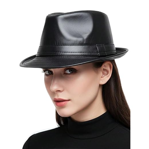 Chapéu Panamá Estilo Fedora em Couro Sintético PU, Preto Brilhoso, Unissex, Design Malandrinho