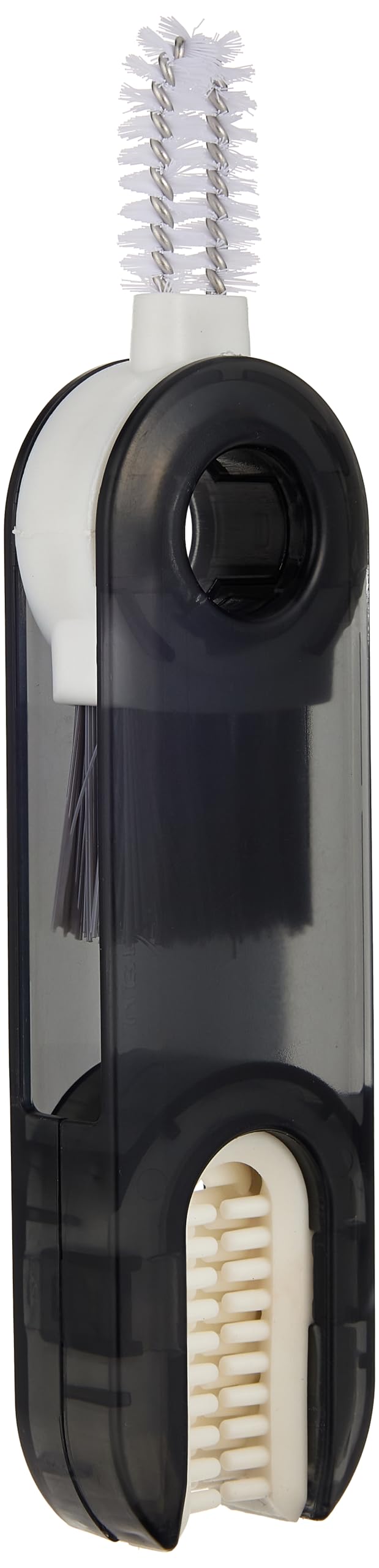 ECVV 3 in 1 Multifunctional Cleaning Brush U-Shaped Silicone Bottle Cleaner Brush Cup Lid Crevice Cleaning Brush Home Kitchen Cleaning Tools (Black)