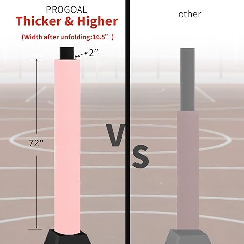 Miniatura 28 de PROGOAL Almohadilla redonda universal para bastones de baloncesto de 3 a 4 pulgadas, duradera, resistente a la intemperie, impermeable, para Negro