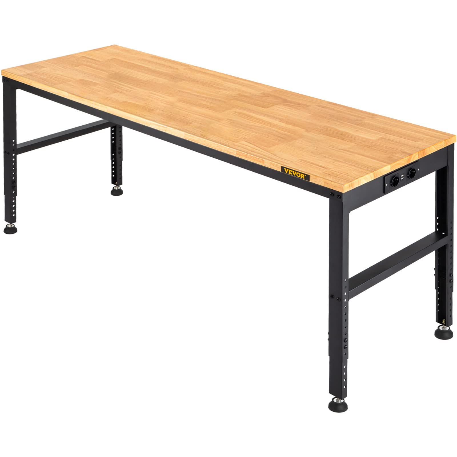 VEVOR Höhenverstellbare Werkbank 122 x 61 x 72-97 cm Spanntisch, 900 kg Gewichtskapazität Arbeitstisch, Braun Klappbare Werkzeugbank aus Kaltgewalzter Stahl, Multifunktionswerktisch für Werkstatt