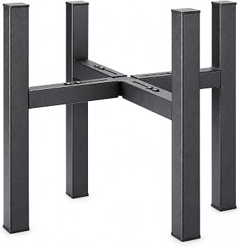 YueTong Adjustable Metal Plant Stand for Large Plants, 12-16 Inch Heavy Duty Planter Holder with Two Display Heights, Indoor Outdoor, Matte Black, 1 Pack