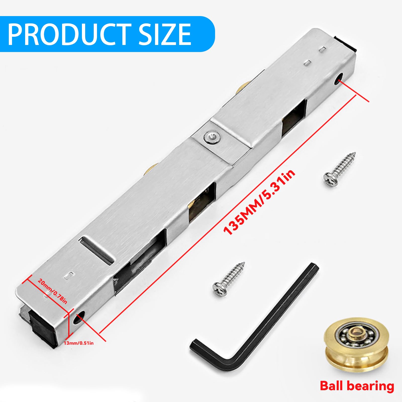 One Piece Smooth Sliding Patio Door Roller Aluminium Steel Push Pull Door Wheels Household Double Rollers Sliding Window for Home Office - Image 2