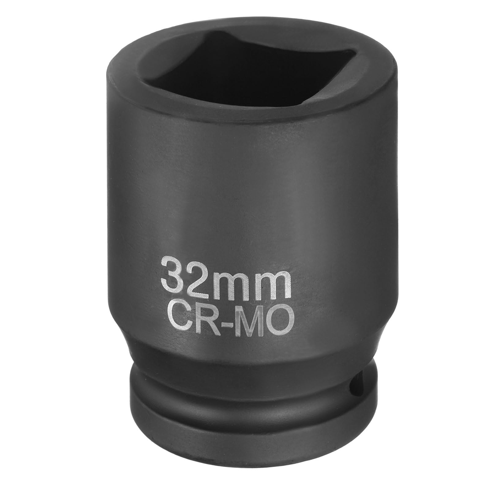 HARFINGTON 4 Point Square Socket 1" Drive 32mm Metric Square Impact Socket CR-MO Blackening Standard Wheel Sleeve Pneumatic Sleeve Tool for Auto Repair Mechanical Maintenance Home Use