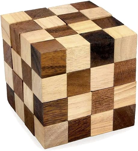 Logica Puzzles Art. Anaconda - Rompecabezas de madera 3D en madera fina, dificultad 5/6 increíble, rompecabezas de serpiente experta, colección
