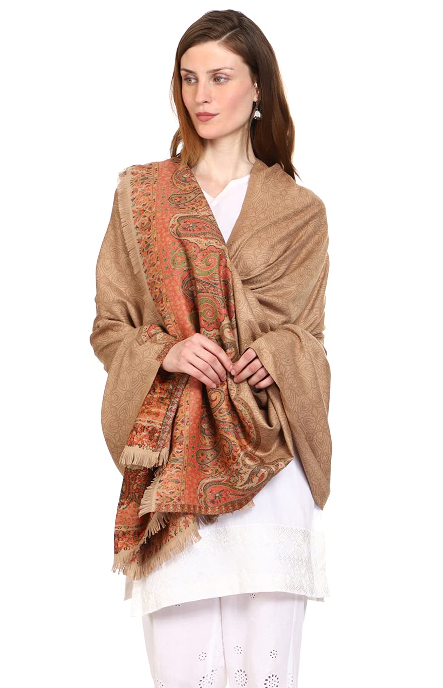 Women's Acro Wool Blend Woven Kashmiri Shawls, Stoles, 100cm X 200cm-image-21