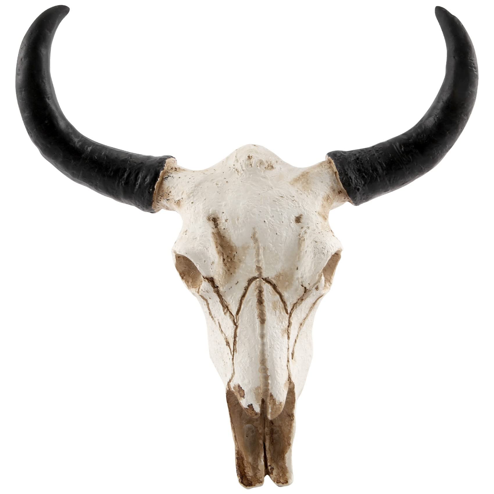 Melairo Resin Longhorn Cow Skull Wall Hanging Decor 3D Animal Wildlife Sculpture Figurines Crafts Horns For Home Halloween Decor