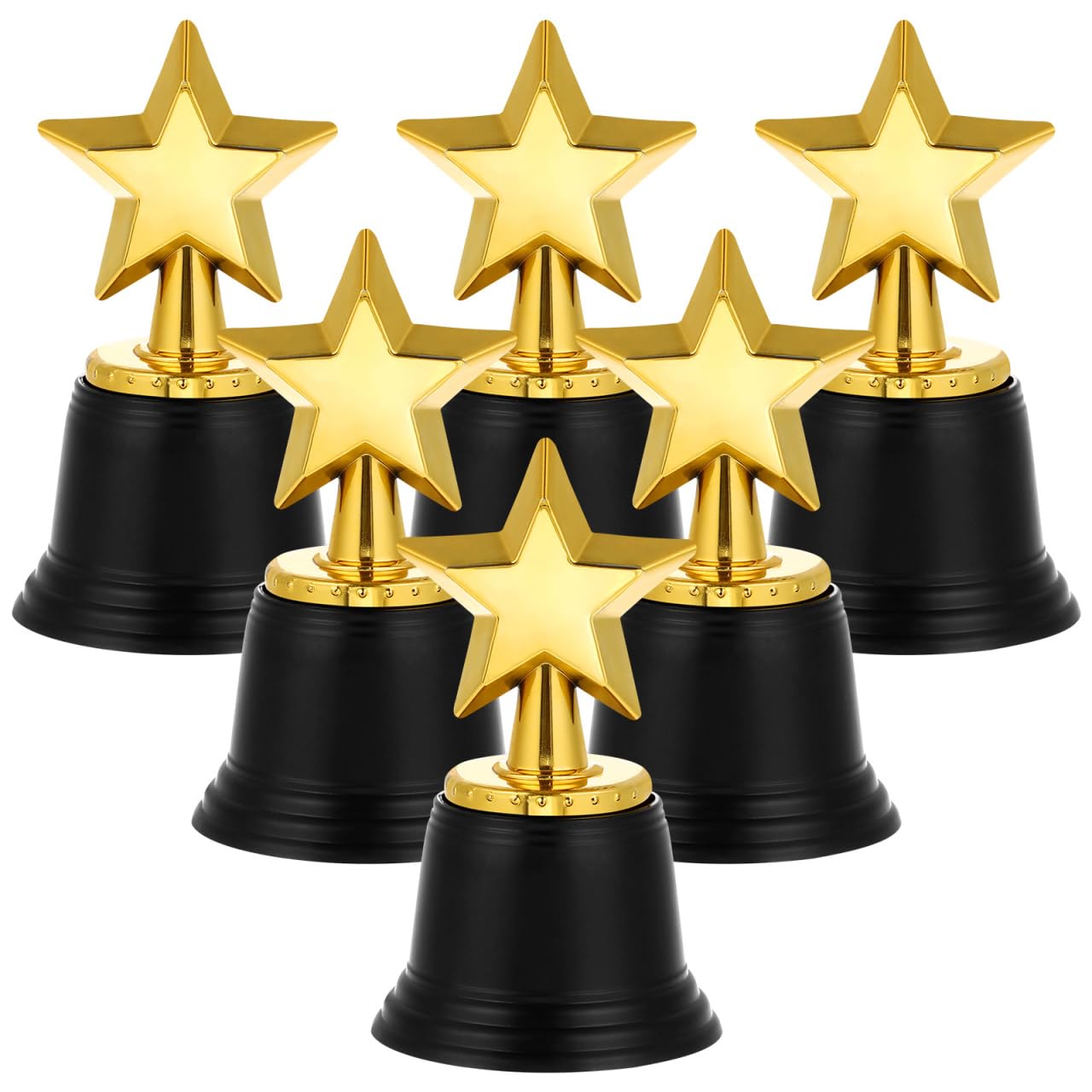 TOYANDONA 6 Pack Mini Star Trophy Award Plastic Gold Mini Trophies Award Trophies for Kids Participation Trophy Small Trophies for Party Favors Rewards Game Prize