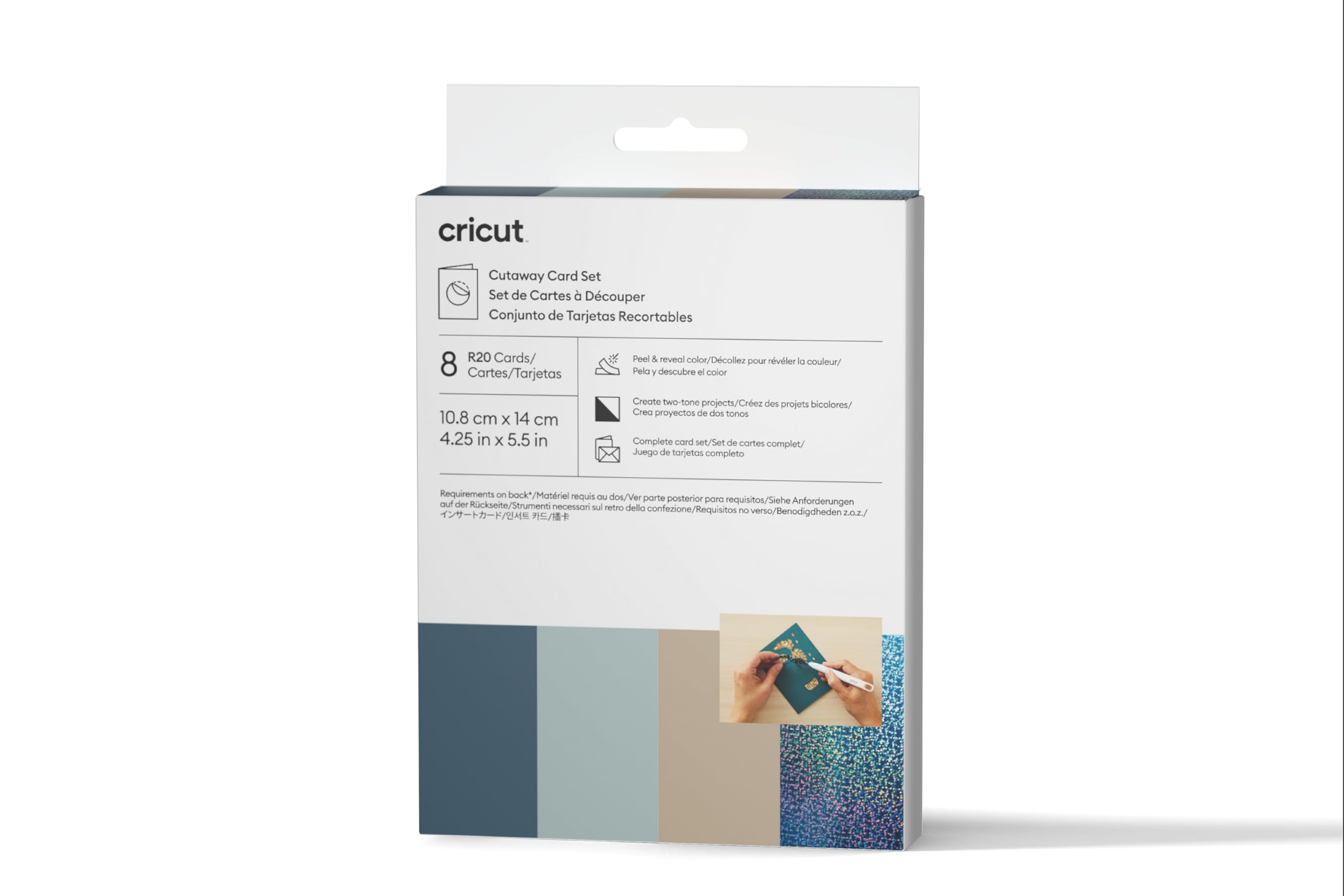 Cricut Cutaway Cards, R20, Marina Sampler, Blue/Brown - Pack of 8