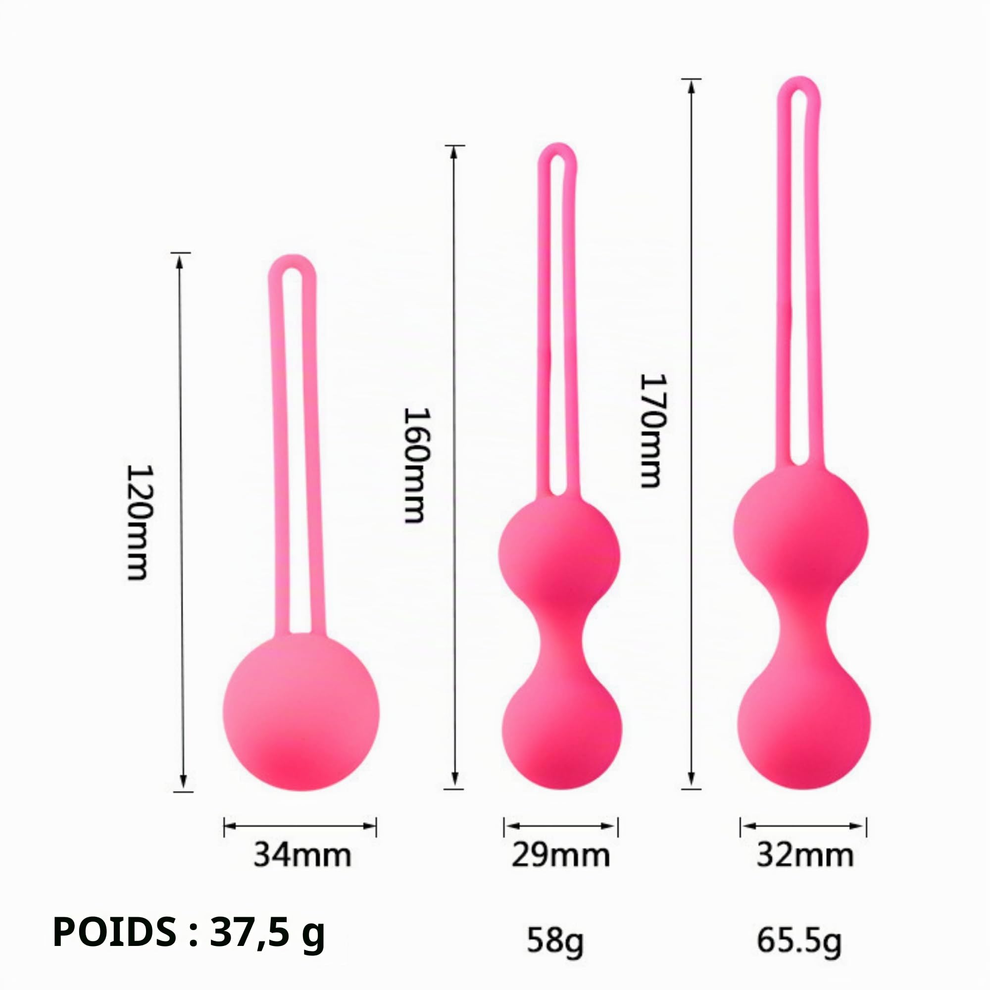GRANTY Boules de Geisha - 3 PCS Boules de Geisha Rééducation du Périnée - NOUVEAU DESIGN Boule de Geisha - Boules de Geisha Plaisir Femme - Boules de Geisha Amazon