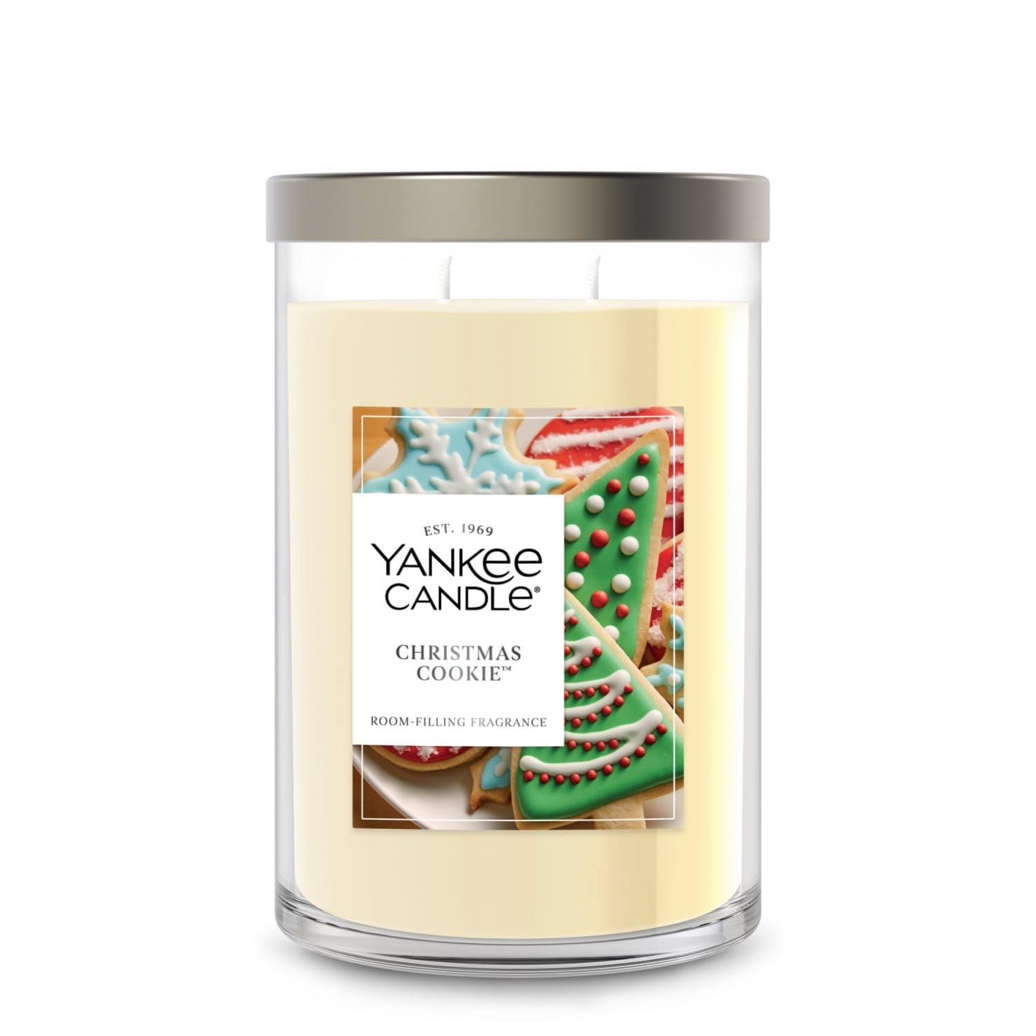 Yankee Candle Weihnachtskeks-Duft, Signatur-Kerze, 590 ml, großes Glas, 2-Docht-Kerze, über 60 Stunden Brenndauer, Weihnachtskerze