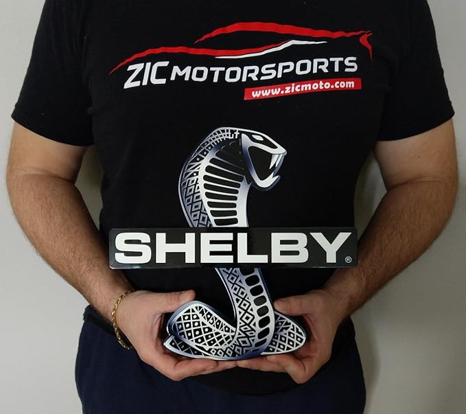 SHELBY COBRA GT350 GT350R RED BADGE EMBLEM GARAGE STEEL WALL ART - Foto 3