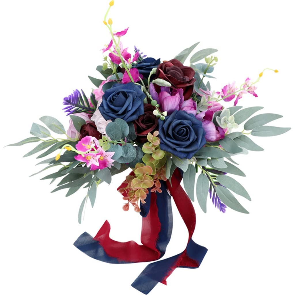 Bouquet de mariée roses JFDBGU anti-stress fleurs artificielles sans flétrissement