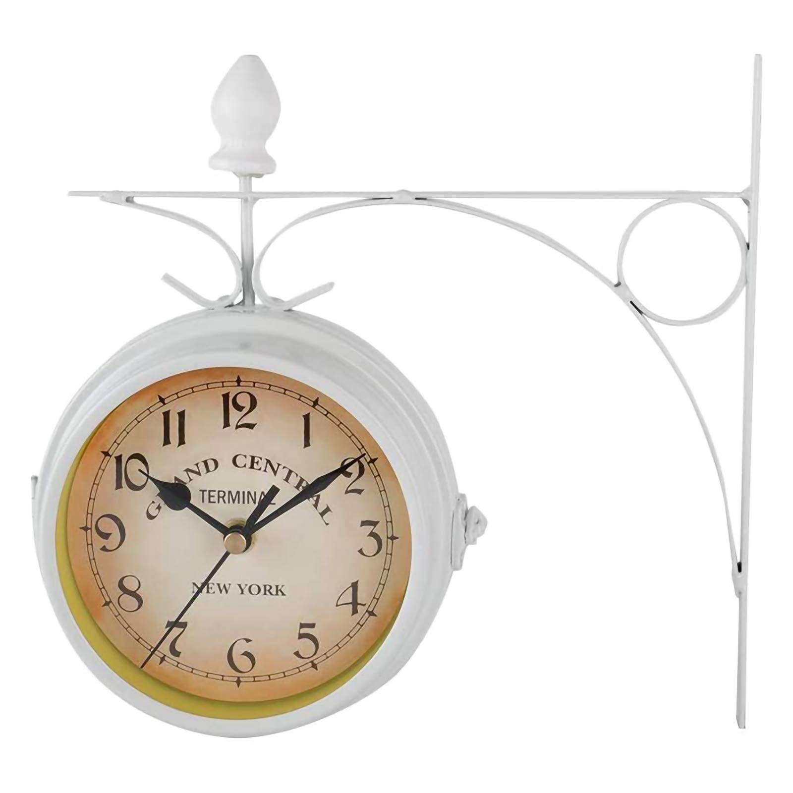 MYUYEE Double Sided Wall Clock, Outdoor Waterproof Clocks Retro Stand Clock Paddington Station Wall Clocks Vintage Antique-Look Bracket Indoor Hanging