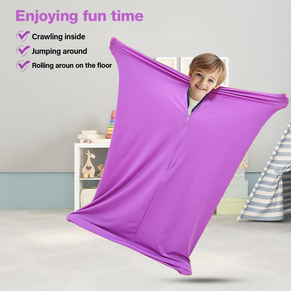 Sensory Body Sock, 47" x 27" Full-Body Wrap Stretchy Body Sox - Image 4