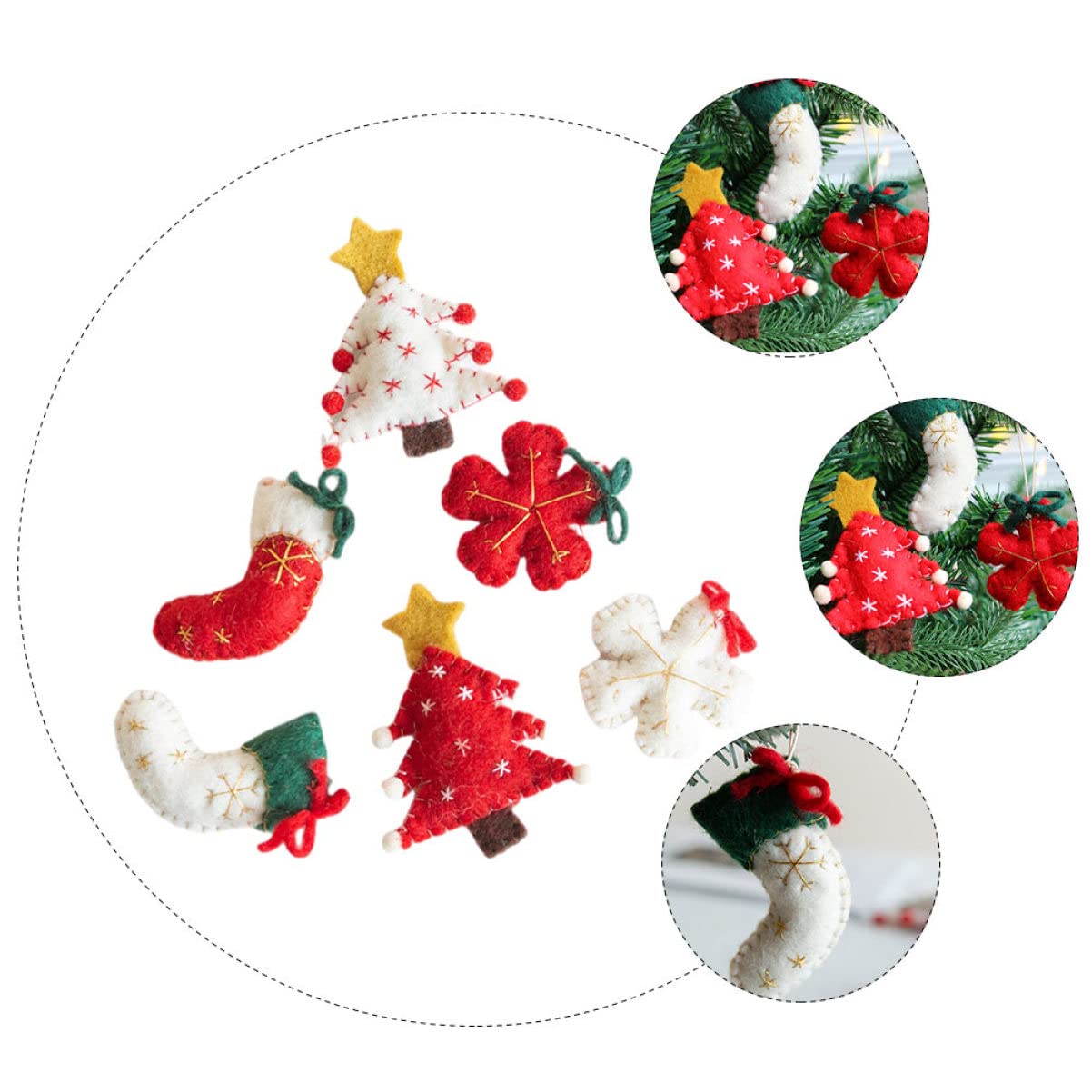 Cabilock 2 Set Ciondolo in Feltro Di Lana Arredamento Unico Ghirlanda Gnomi Pendenti Natalizi Ciondolo Natalizio Decorazioni Casa Mini Ornamento Da Appendere Di Natale 6 Pezzi * 2