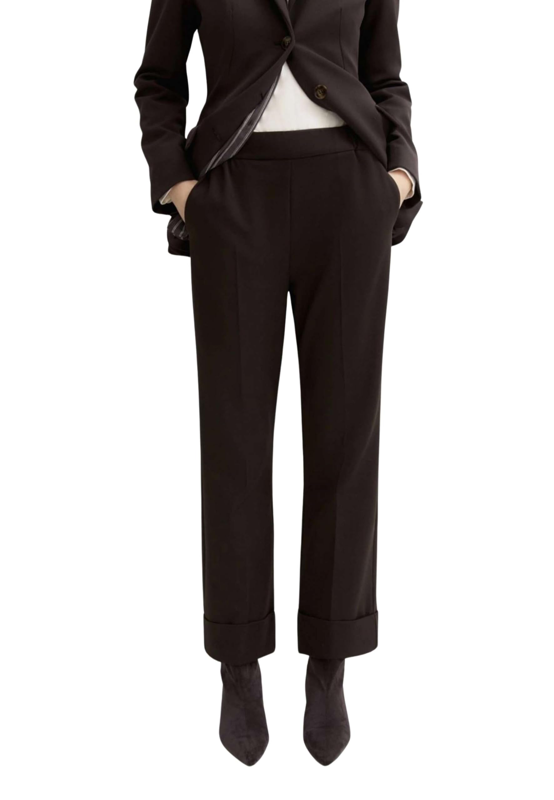 Marella EMME Pantalone Donna Lungo Elastico in Vita Bistretch Flirt