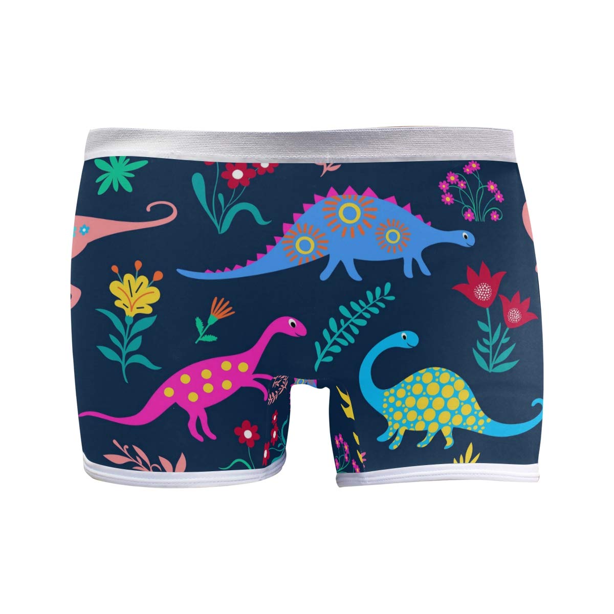 Puxuqu Women's Multicoloured Boyshort Boxers Shorts Floral Flower Dinosaur Boxer Briefs Panties Underwear For Girl Lady